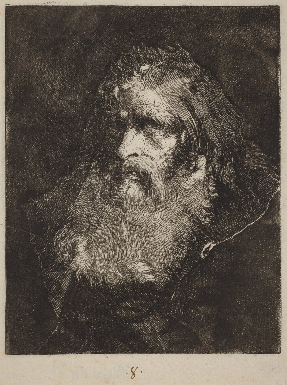 Gammel mann med bar hode av Giovanni Domenico Tiepolo