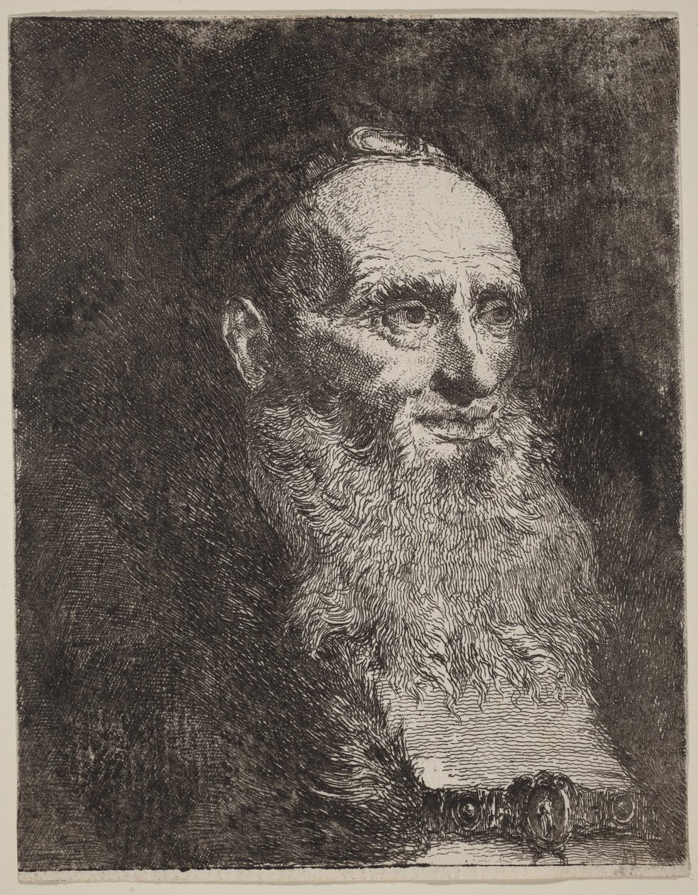 En gammel mann med skjegg av Giovanni Domenico Tiepolo