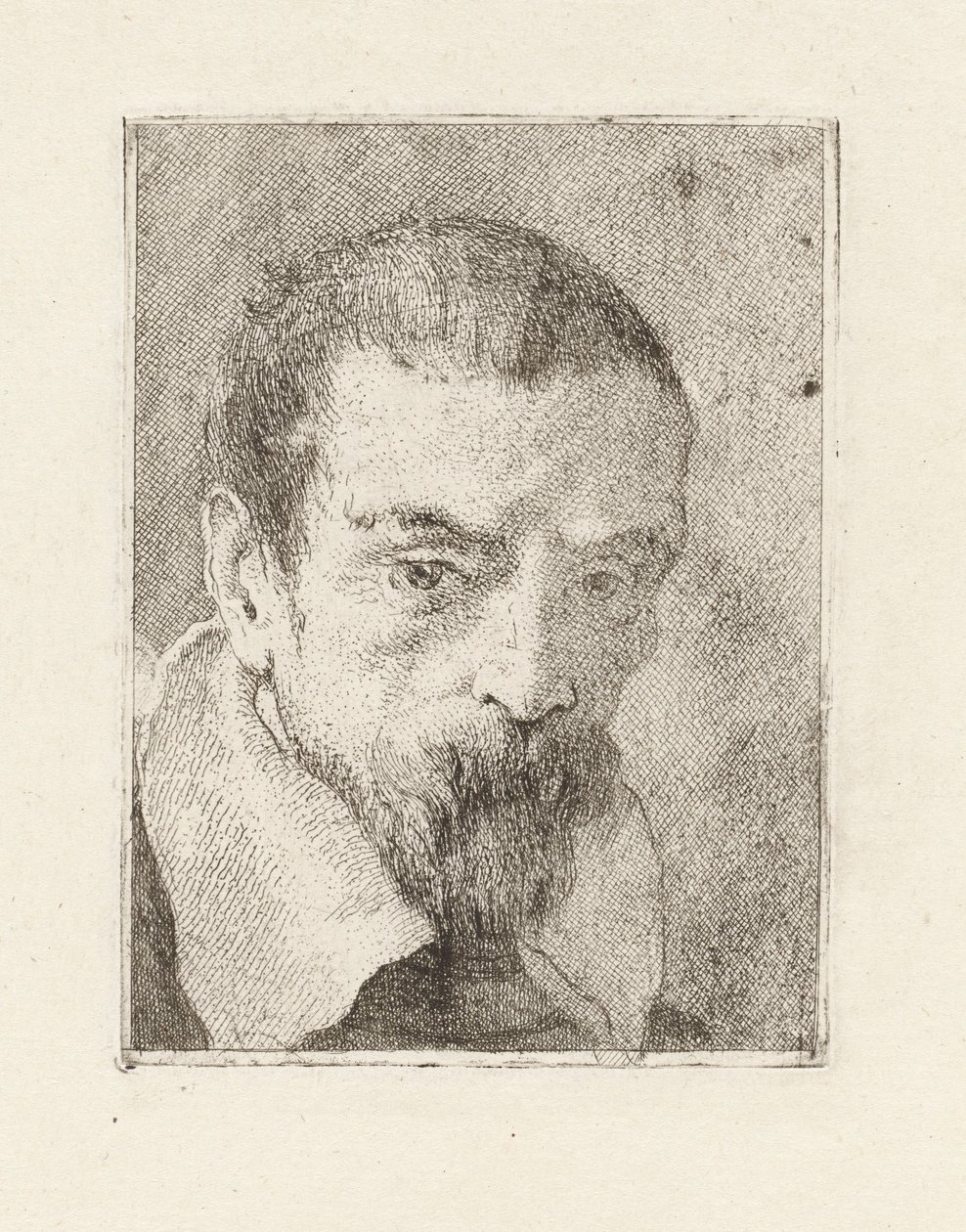 Gammel mann med skjegg og bare hode, fra Raccolta di Teste (Hodersamling) av Giovanni Domenico Tiepolo
