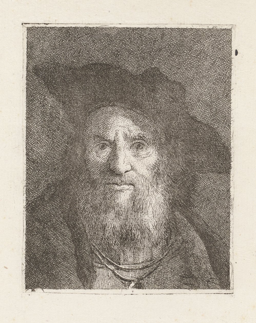 Gammel mann med hatt, fra Raccolta di Teste (Samling av hoder) av Giovanni Domenico Tiepolo