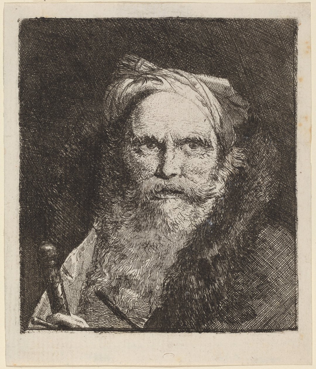 Gammel mann med sverd av Giovanni Domenico Tiepolo