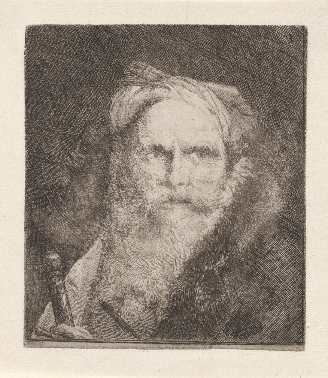 Gammel mann med sverd, fra Raccolta di Teste (Samling av hoder) av Giovanni Domenico Tiepolo