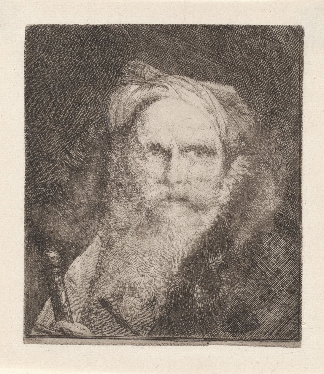 Gammel mann med et sverd, fra Raccolta di Teste (Samling av hoder) av Giovanni Domenico Tiepolo