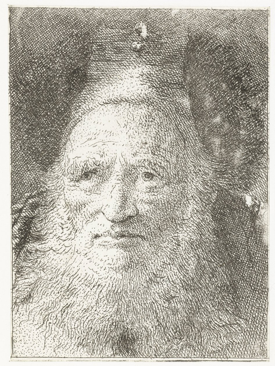 Gammel mann med pelslue Samling av hoder (serietittel) Raccolta di Teste (serietittel) av Giovanni Domenico Tiepolo