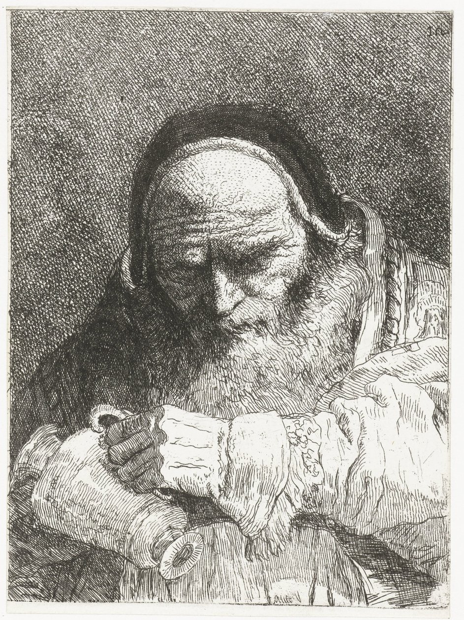 Pave med kanne Samling av hoder (serietittel) Raccolta di Teste (serietittel) av Giovanni Domenico Tiepolo