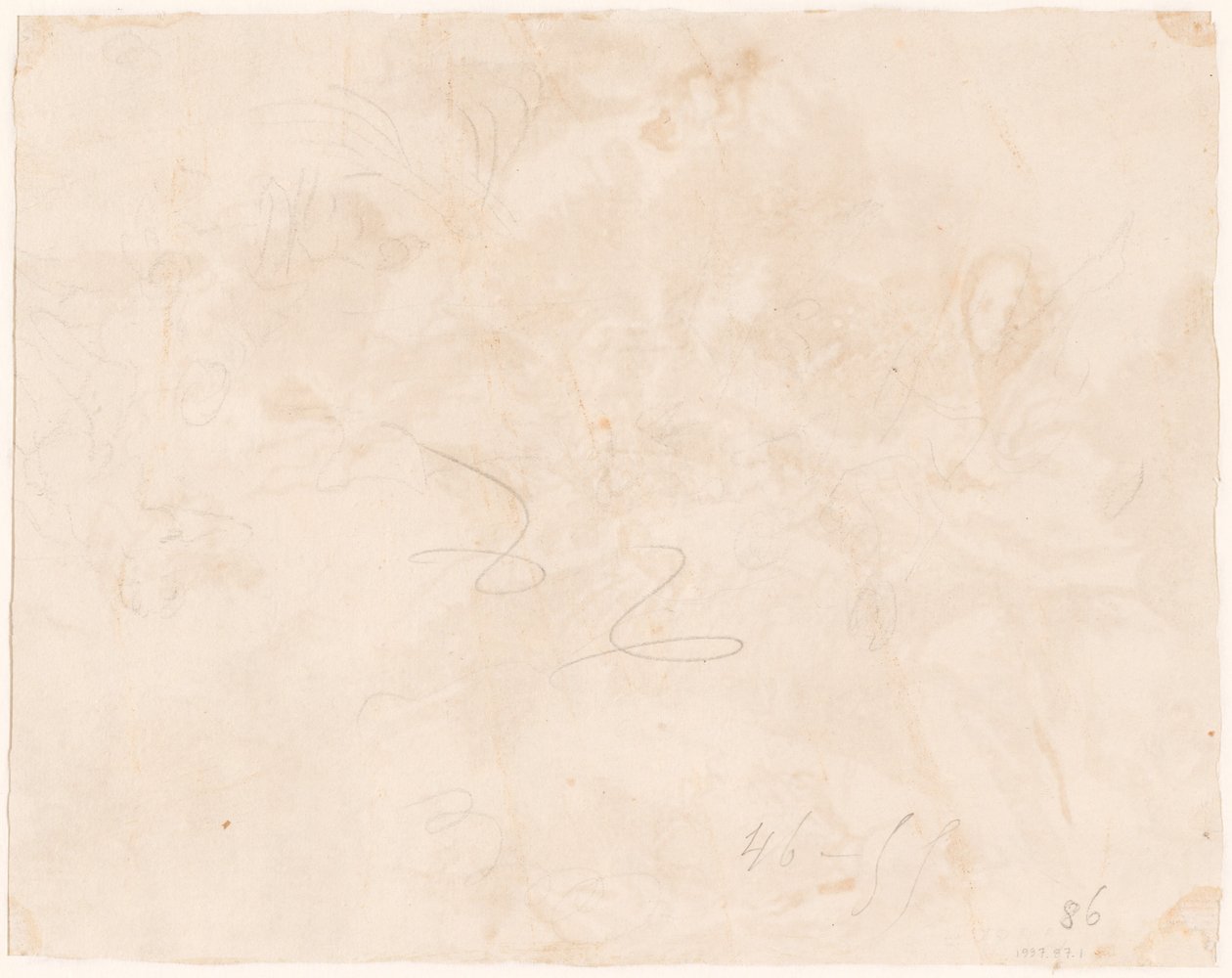 Skisse for flukten til Egypt [verso] av Giovanni Domenico Tiepolo