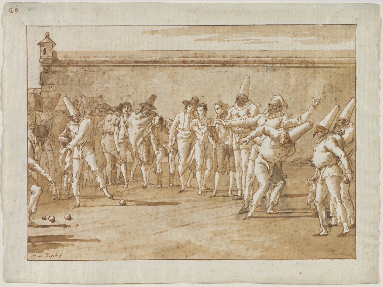 The Game of Bowls, 1790-tallet. av Giovanni Domenico Tiepolo