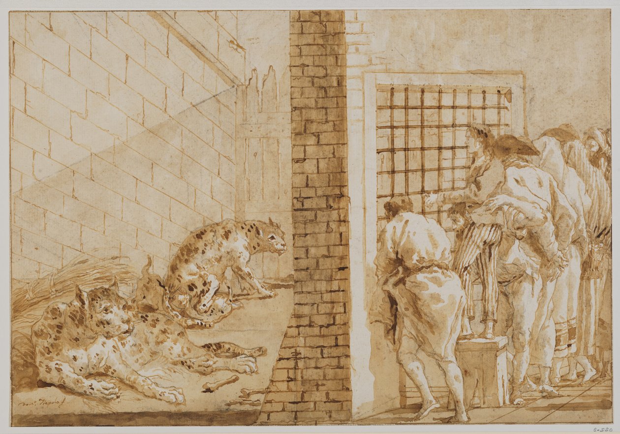 Leopardenes bur i menasjeriet av Giovanni Domenico Tiepolo