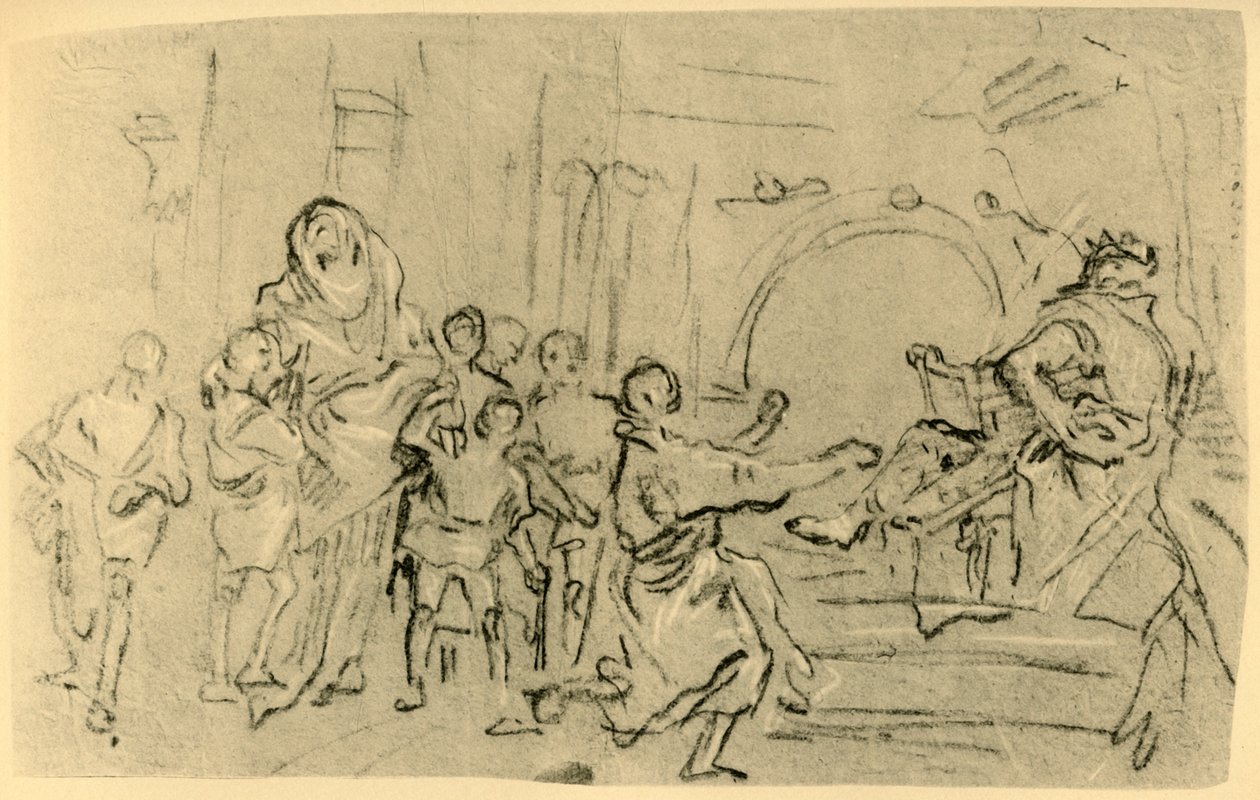 Makkabeernes mor før Antiokus, c1759, 1928 av Giovanni Domenico Tiepolo
