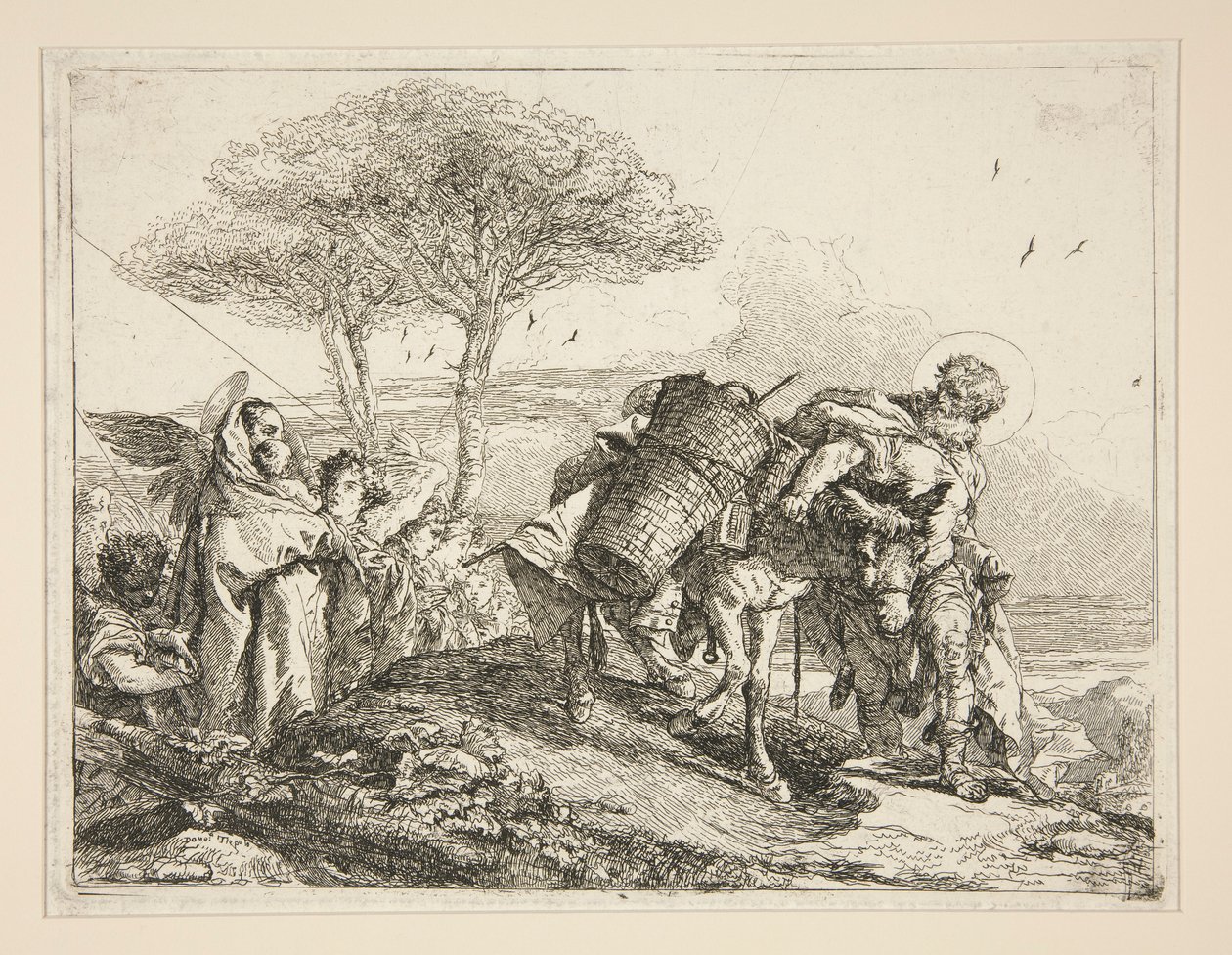 The Virgin, Holding the Child, fra serien Idee pittoresche sopra la fuga in Egitto (Flight into Egypt) av Giovanni Domenico Tiepolo