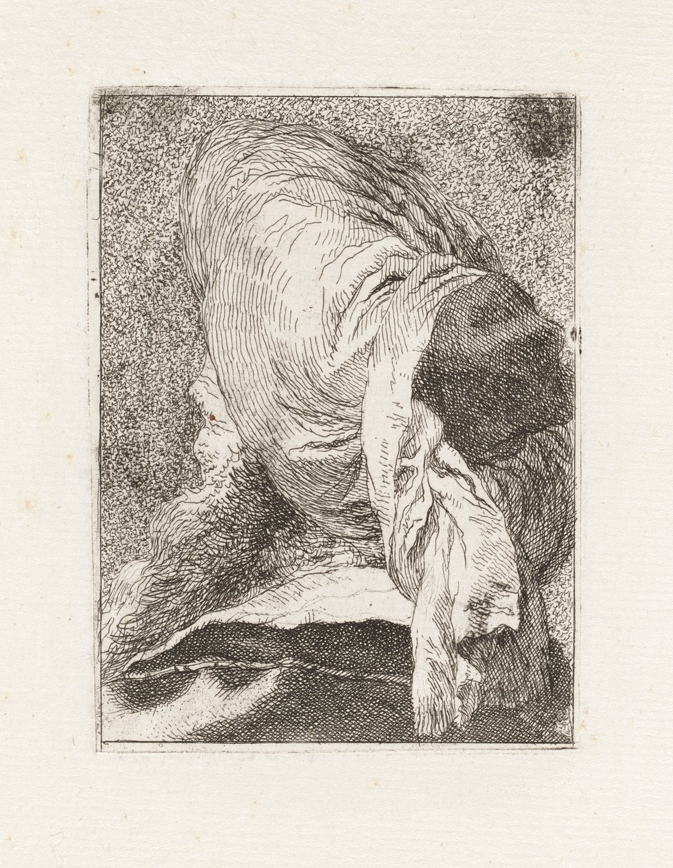Turk sett bakfra, fra Raccolta di Teste (samling av hoder) av Giovanni Domenico Tiepolo