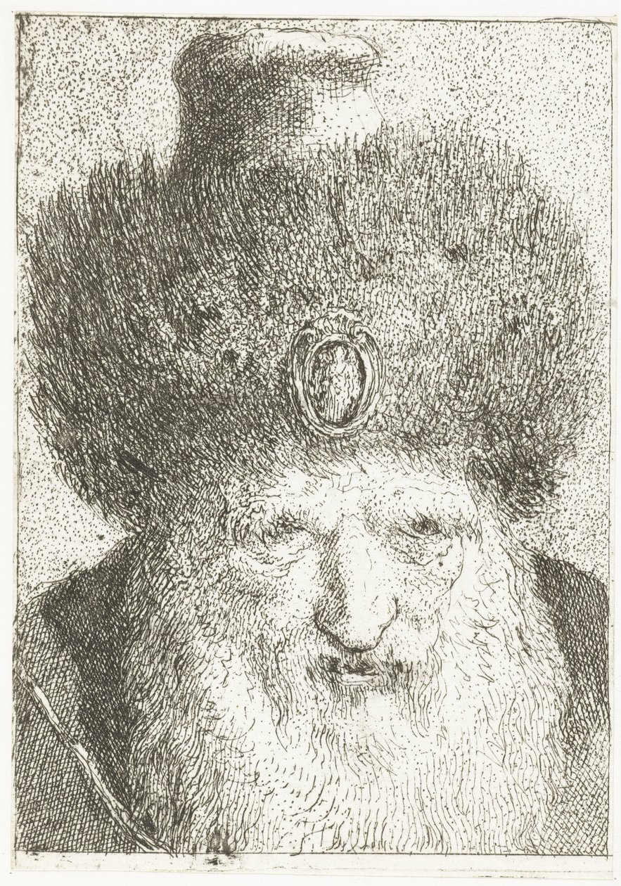 Tyrkisk mann med pelshatt Samling av hoder (serietittel) Raccolta di Teste (serietittel) av Giovanni Domenico Tiepolo