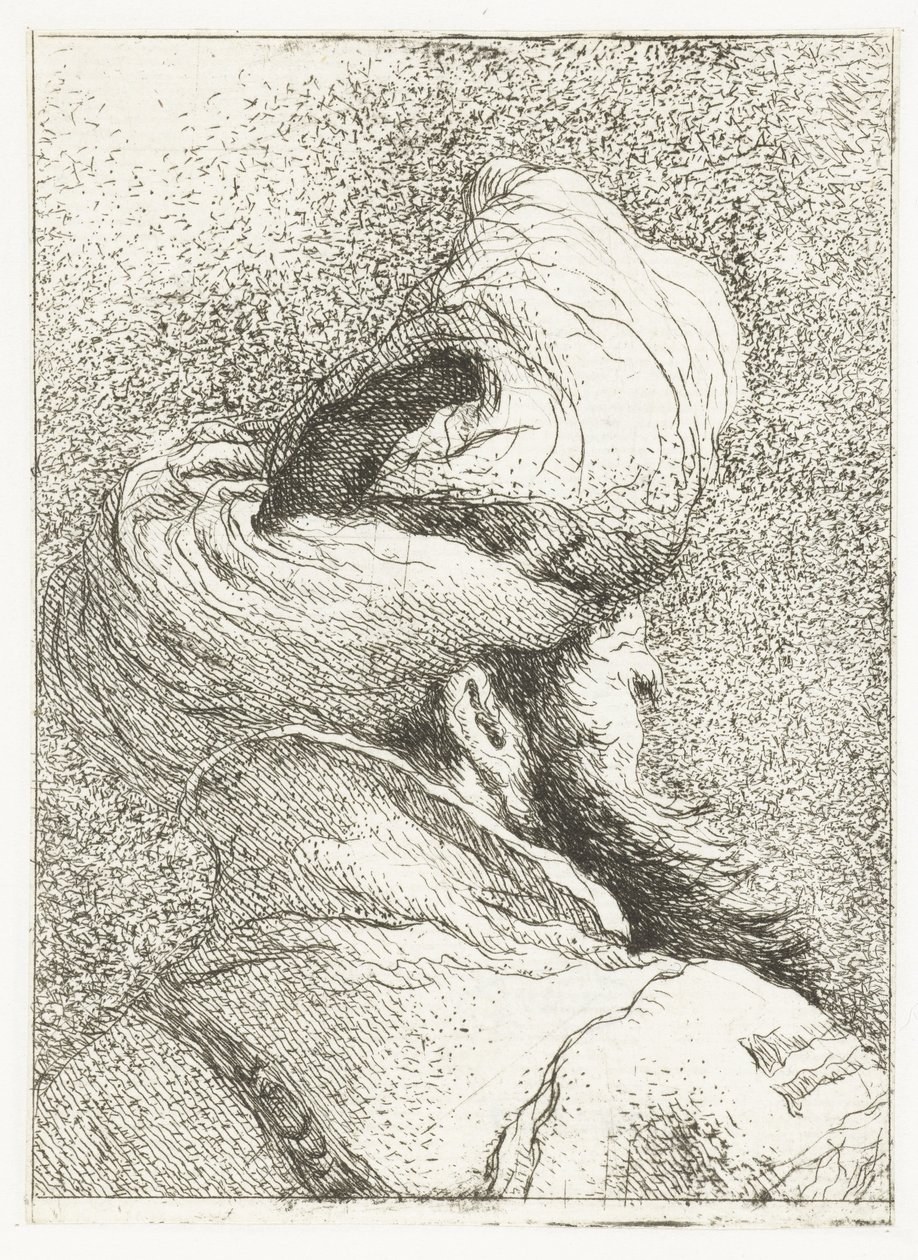 Tyrkisk mann med turban av Giovanni Domenico Tiepolo