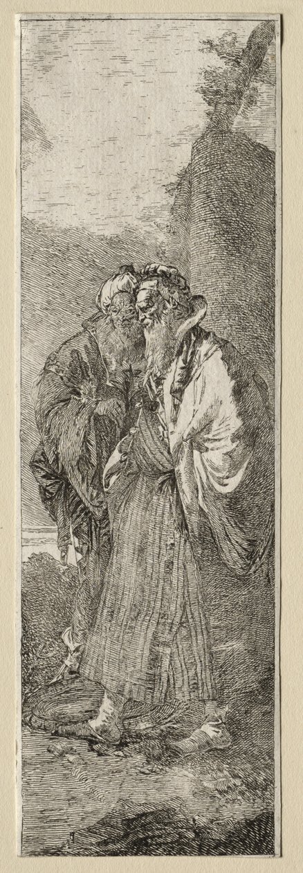 To gamle menn i et landskap av Giovanni Domenico Tiepolo