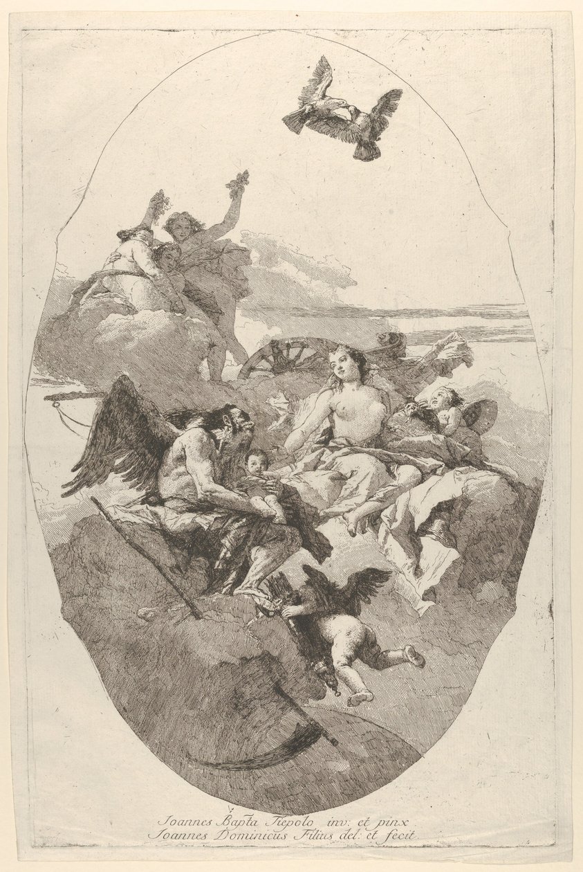 Venus overlater Amor til tiden, 1758-80. av Giovanni Domenico Tiepolo