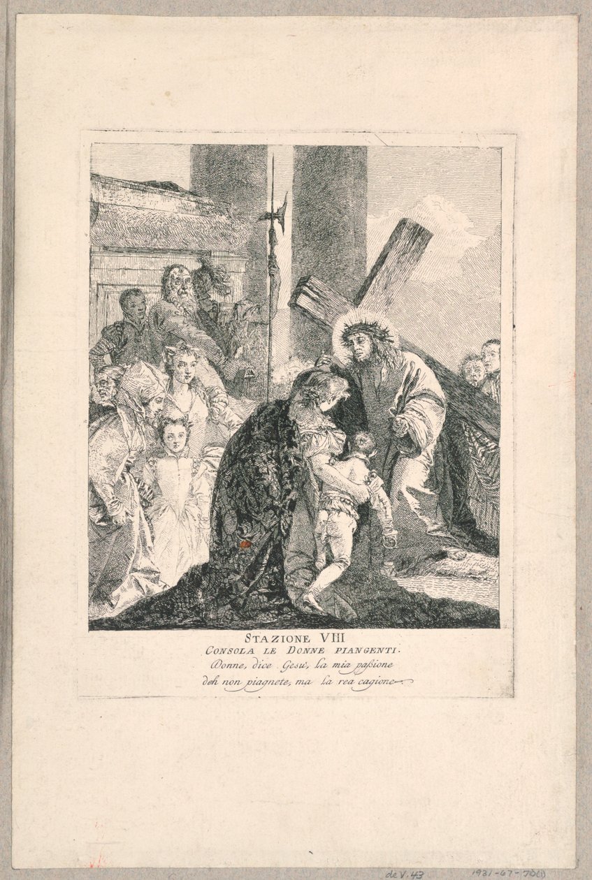 Via crucis - Station VIII, han trøster de gråtende kvinnene av Giovanni Domenico Tiepolo