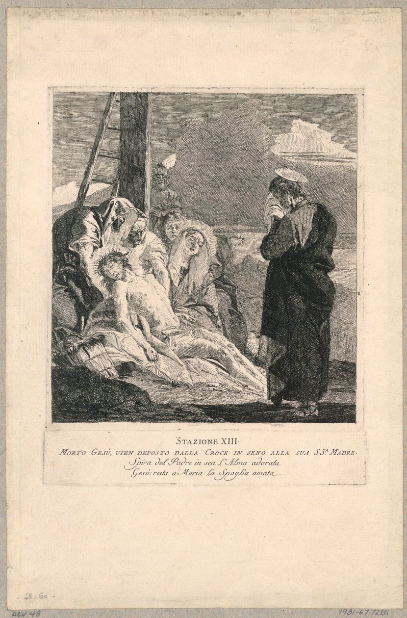 Via crucis - Station XIII, The Deposition av Giovanni Domenico Tiepolo