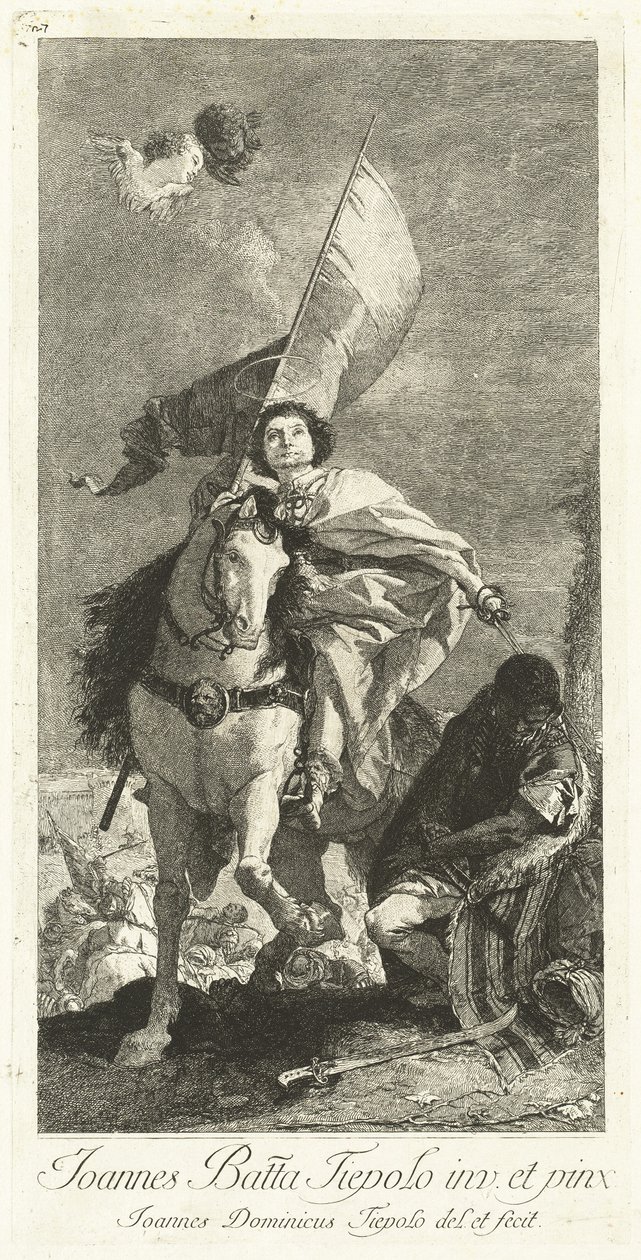 Den hellige Jakob av Compostela av Giovanni Domenico Tiepolo after Giovanni Battista Tiepolo