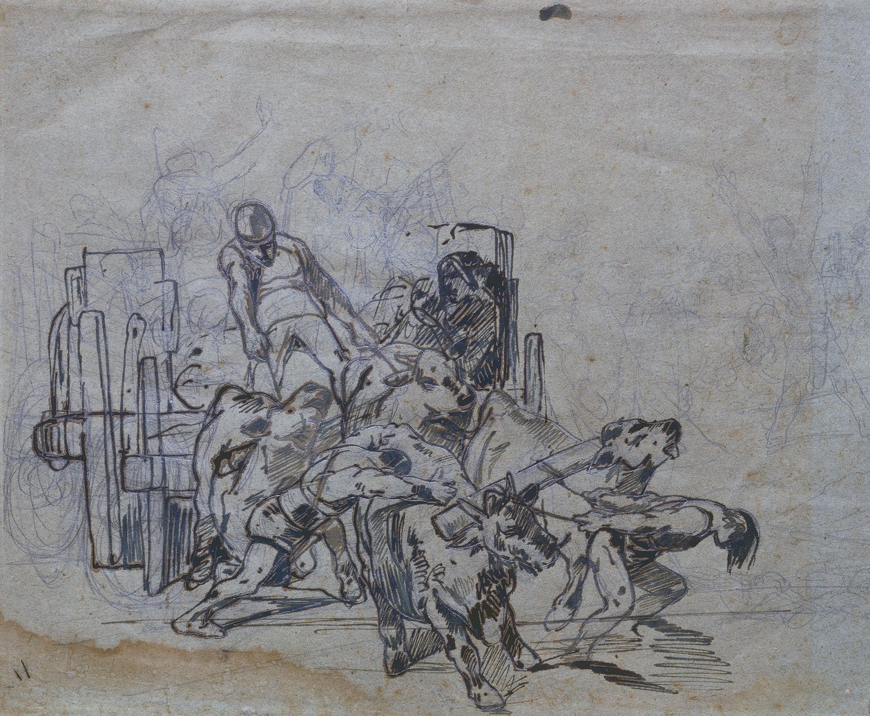 Vogn med fire okser av Giovanni Fattori