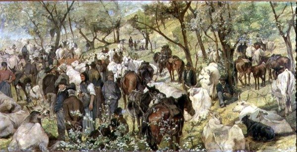 Storfemarked i Maremma av Giovanni Fattori