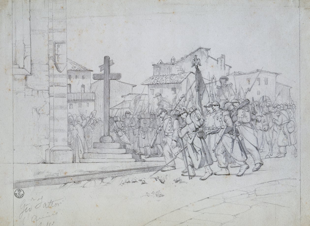 Inngang til de franske troppene i Livorno av Giovanni Fattori