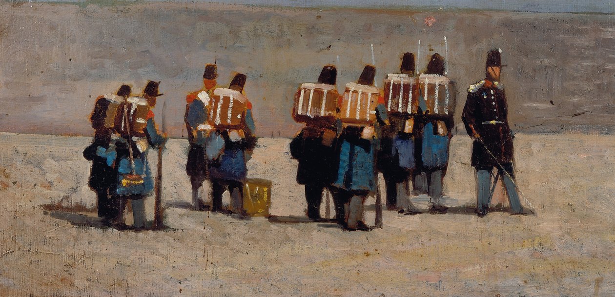 Franske soldater fra #39;59, ca. 1859 (olje på brett) av Giovanni Fattori