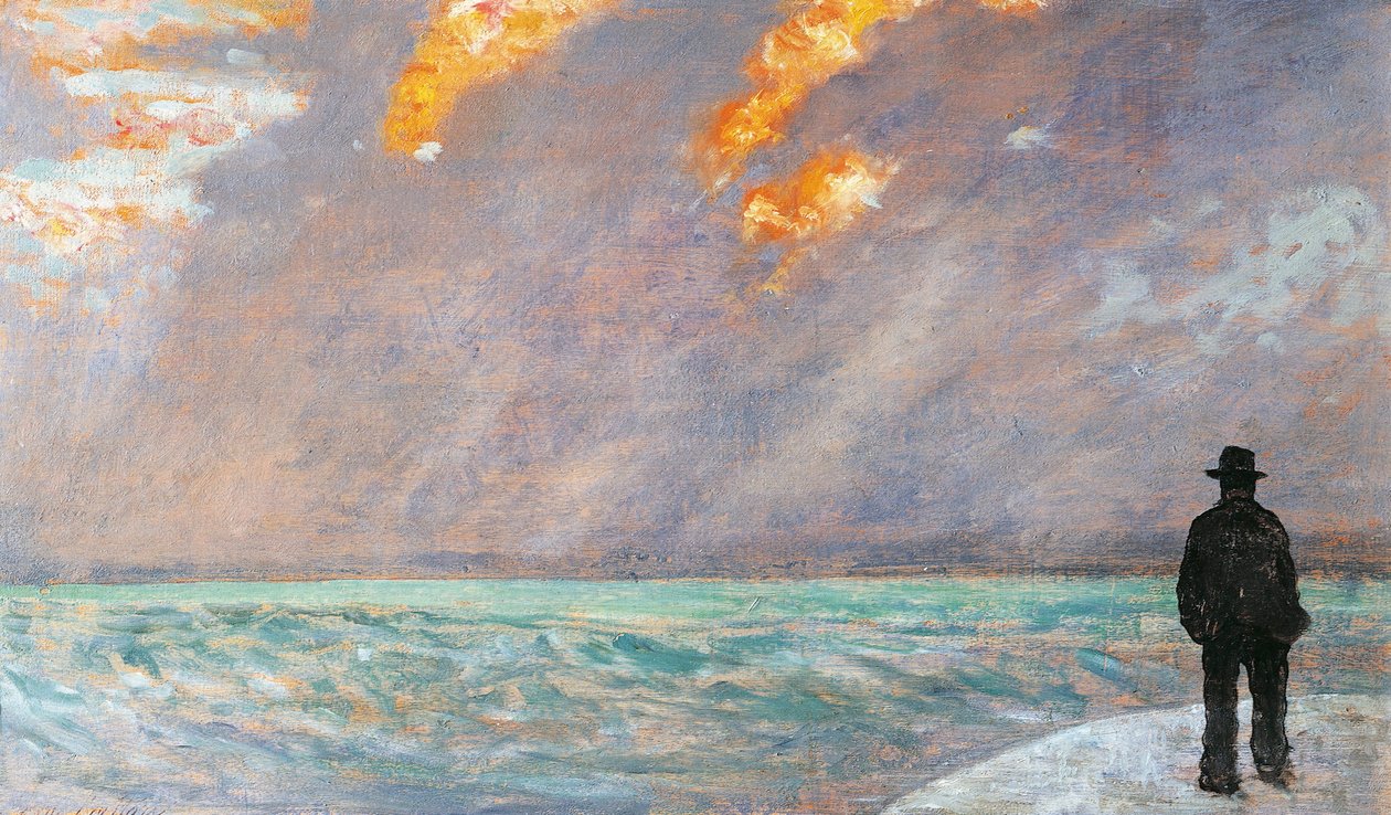 Italia, Firenze, solnedgang på havet av Giovanni Fattori