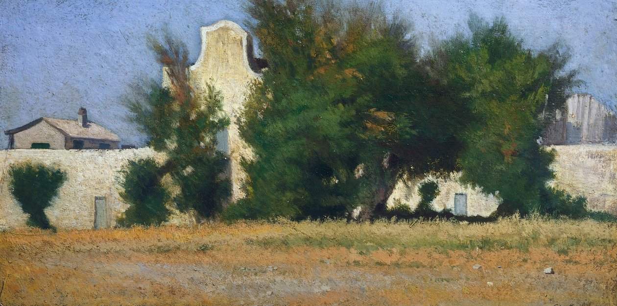 Livorno Countryside and Tamarisk, rundt 1867, av Giovanni Fattori (1825-1908) av Giovanni Fattori