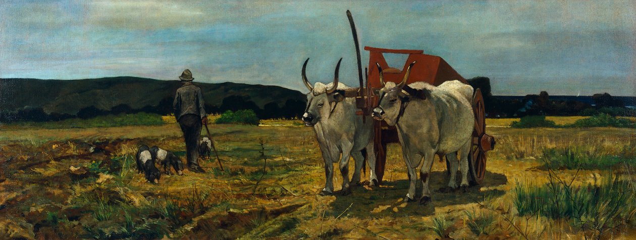 Maremma Toscana, Giovanni Fattori (1825-1908), olje på lerret, 77,5X205,7 cm av Giovanni Fattori