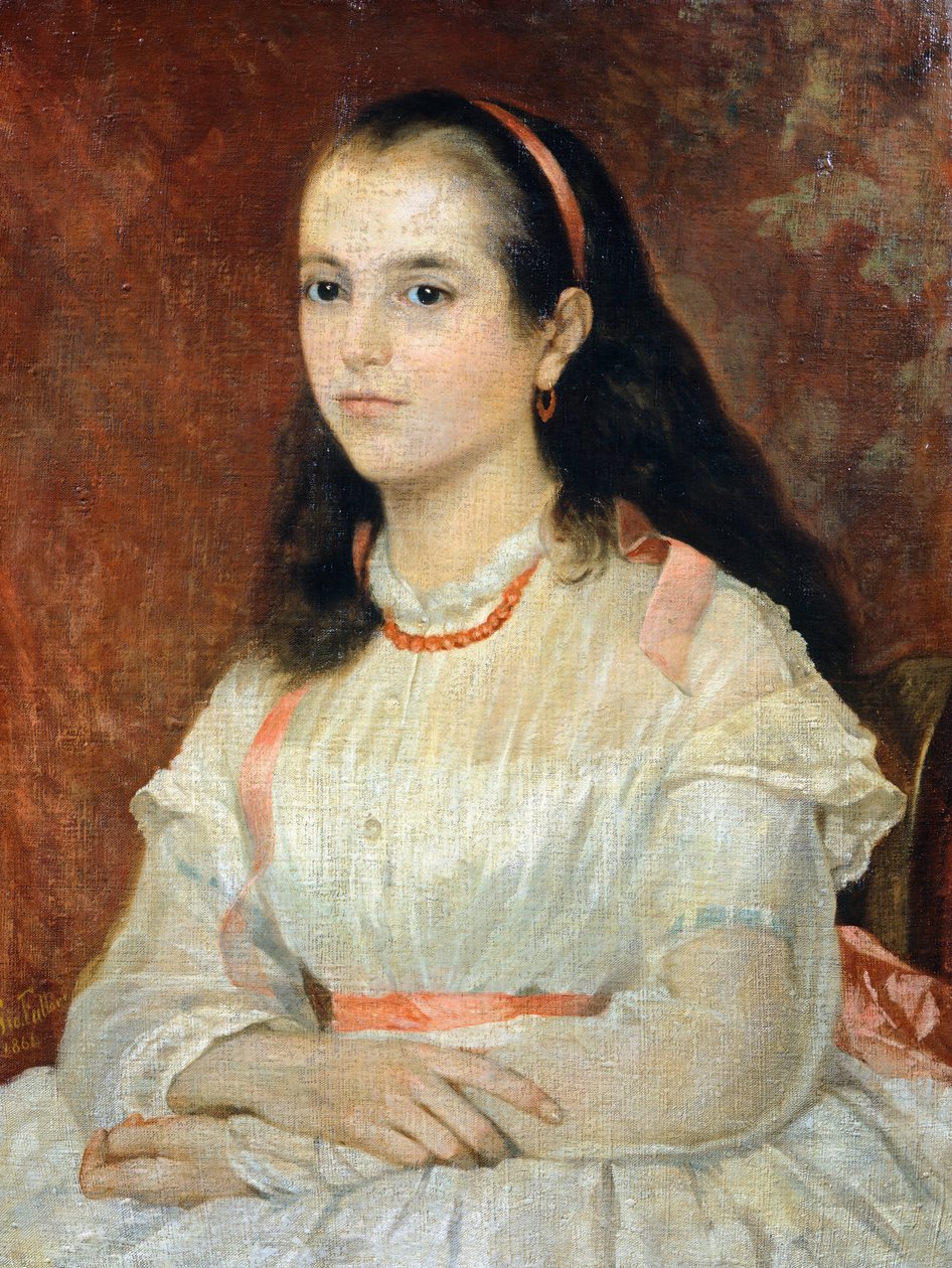 Portrett av frøken Siccoli av Giovanni Fattori