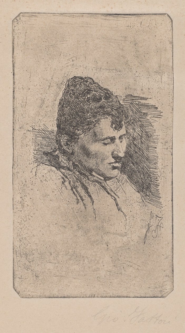 Portrett av kunstnerens andre kone av Giovanni Fattori