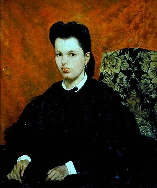 Portrett av kunstnerens første kone (olje på lerret) av Giovanni Fattori