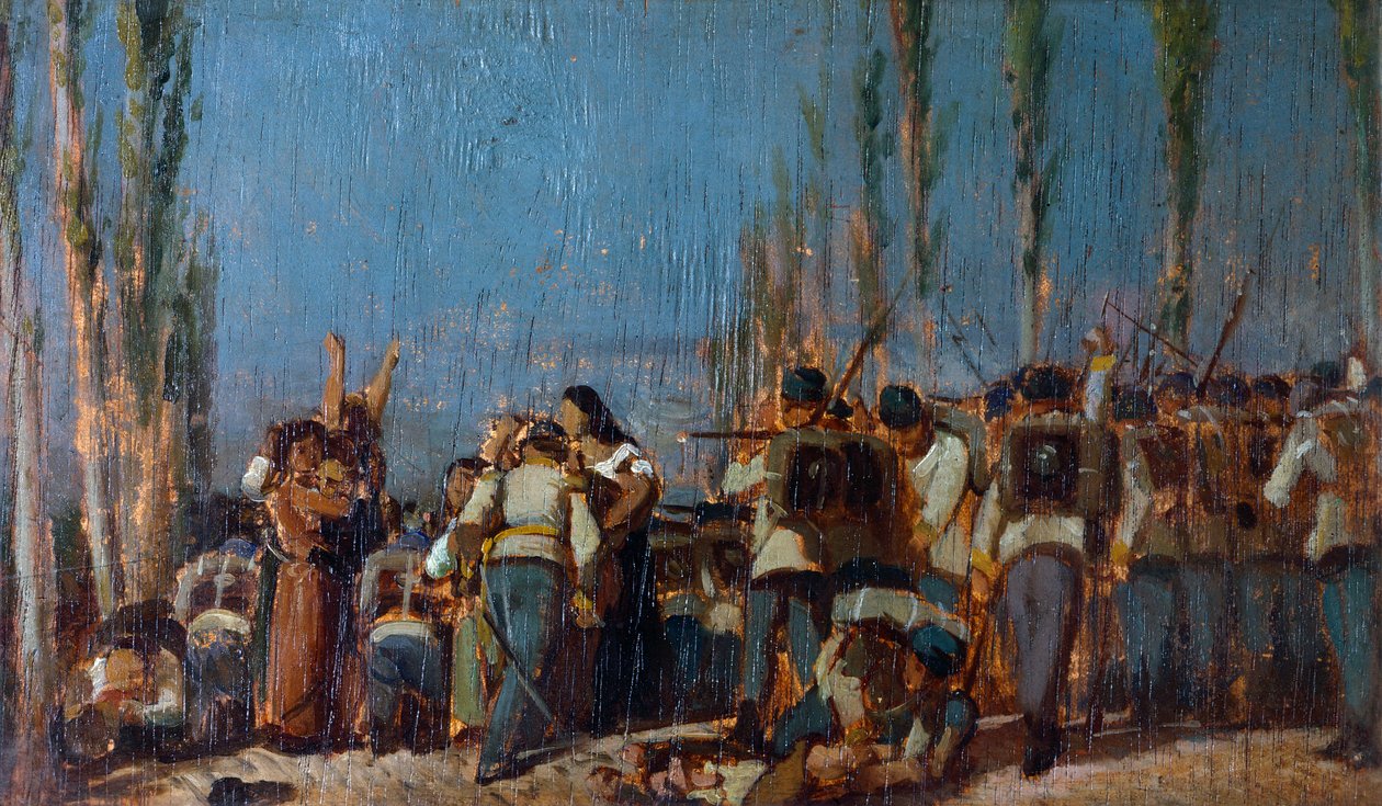 Mantua-massakrene, av Giovanni Fattori (1825-1908), olje på panel av Giovanni Fattori