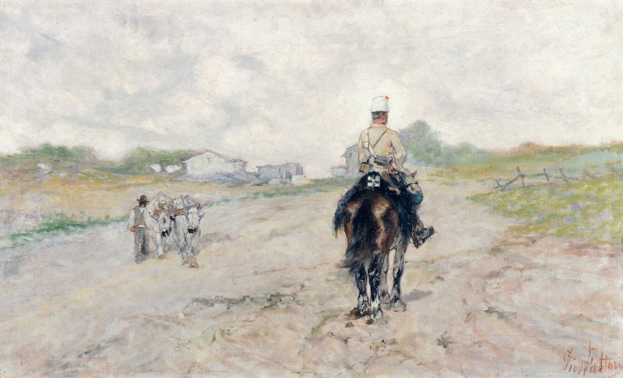 Trooperen, av Giovanni Fattori (1825-1908) av Giovanni Fattori