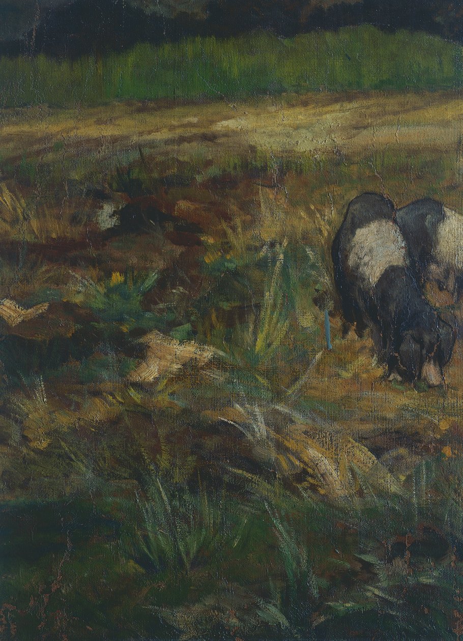 Toskanske Maremma, detalj (olje på lerret) av Giovanni Fattori