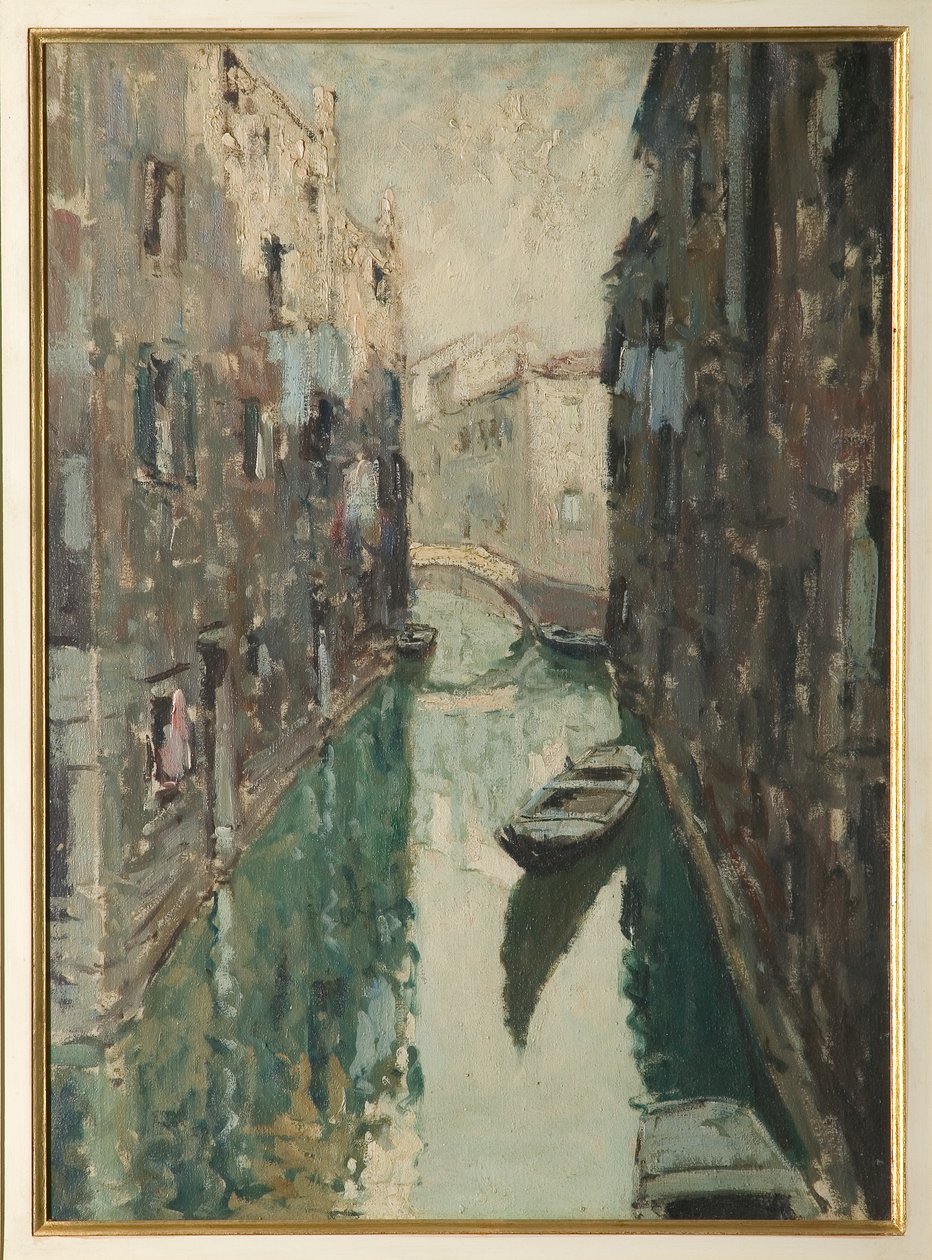 Venetian Canal (oljemaleri) av Giovanni Forghieri