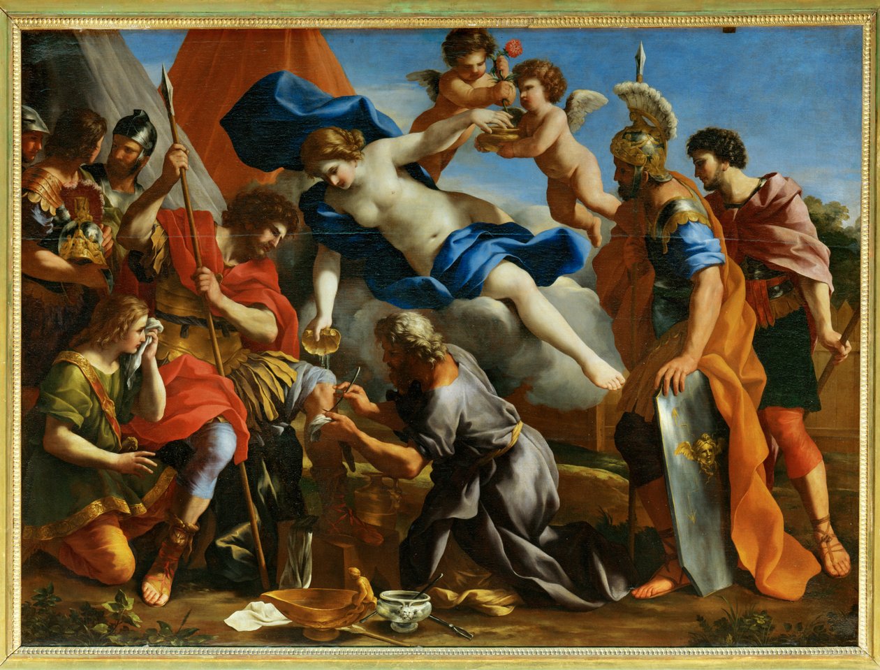 Venus øser diktat over Æneas#39; sår … av Giovanni Francesco (1610-62) Romanelli