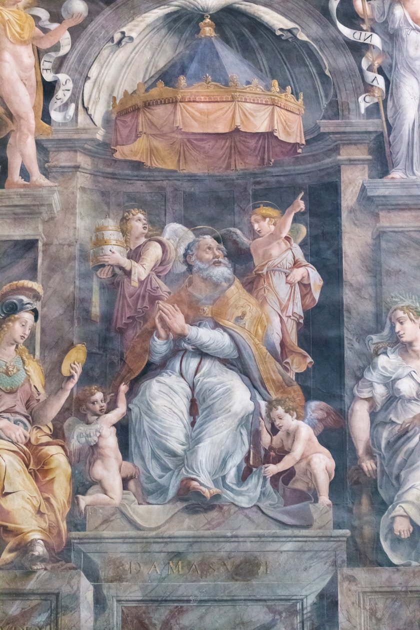 Pave Damasus I, rommet til Konstantin (freskomaleri) av Giovanni Francesco (c.1488 1528) Penni