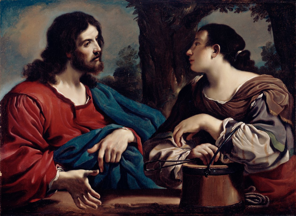 Kristus og kvinnen i Samaria, ca. 1620 av Giovanni Francesco Barbieri