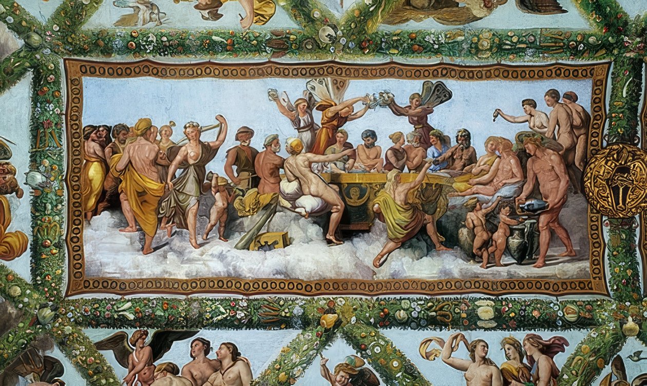 Bryllupet til Amor og Psyche. 1510-1517 av Giovanni Francesco Penni