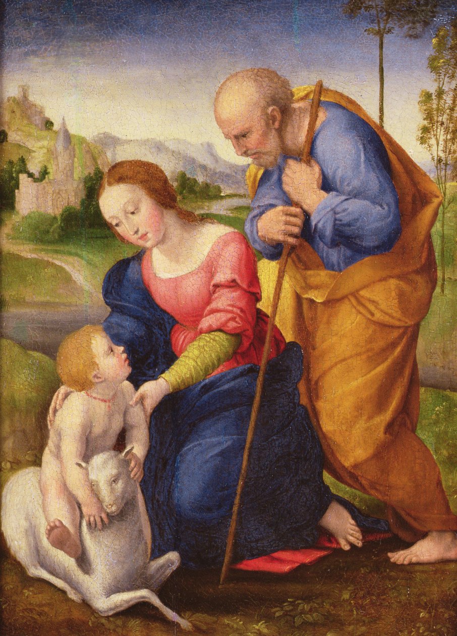 Den hellige familie med Lammet av Giovanni Francesco Penni