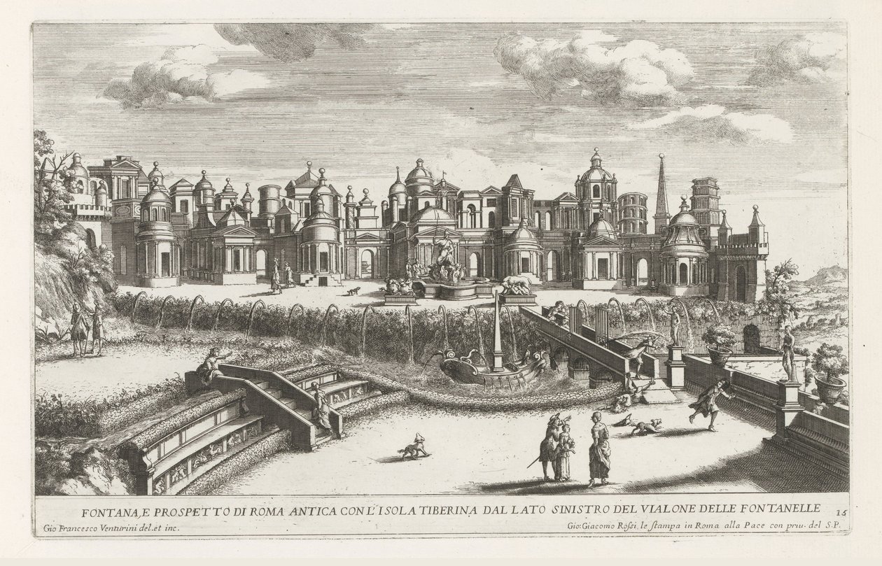Fontein van het Kleine Roma i de tuinen van de Villa d