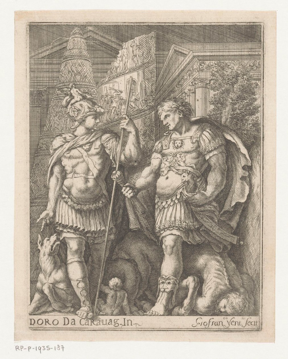 To soldater i en by av Giovanni Francesco Venturini