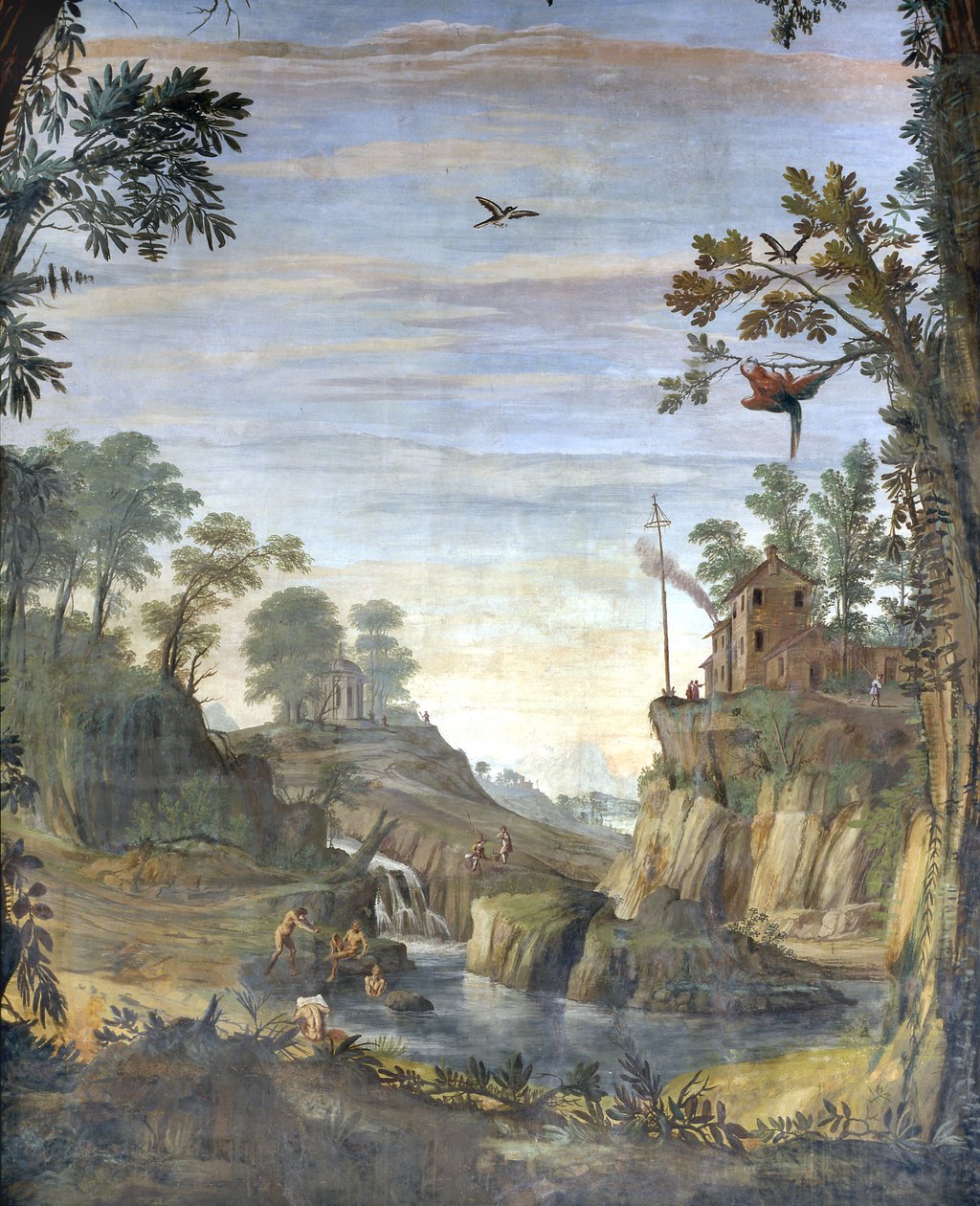 Landskap og badegjester av Giovanni Ghisolfi