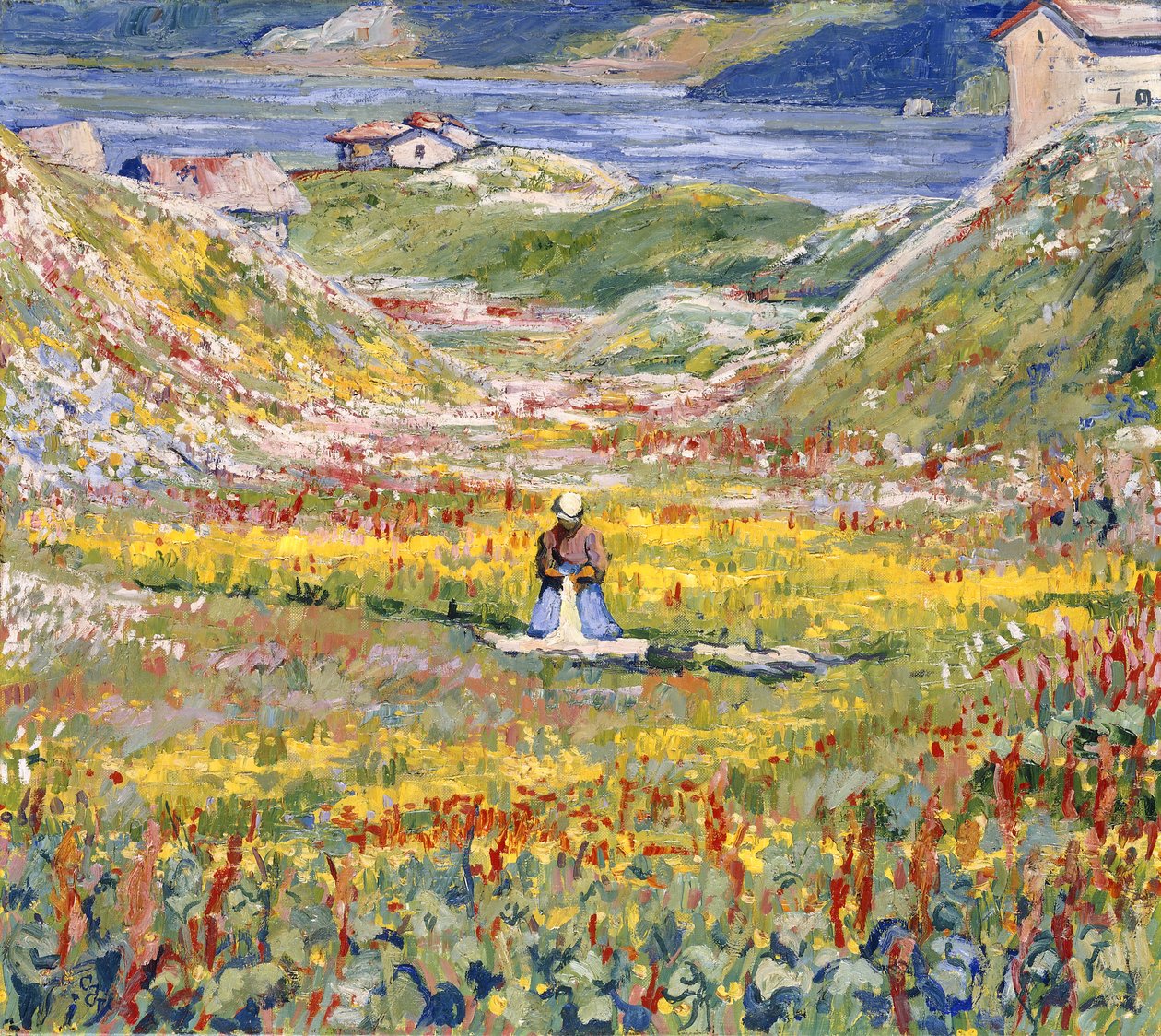 Blomstrende enger i Maloja; Blomstrende enger nær Maloja, ca. 1912-1924 av Giovanni Giacometti