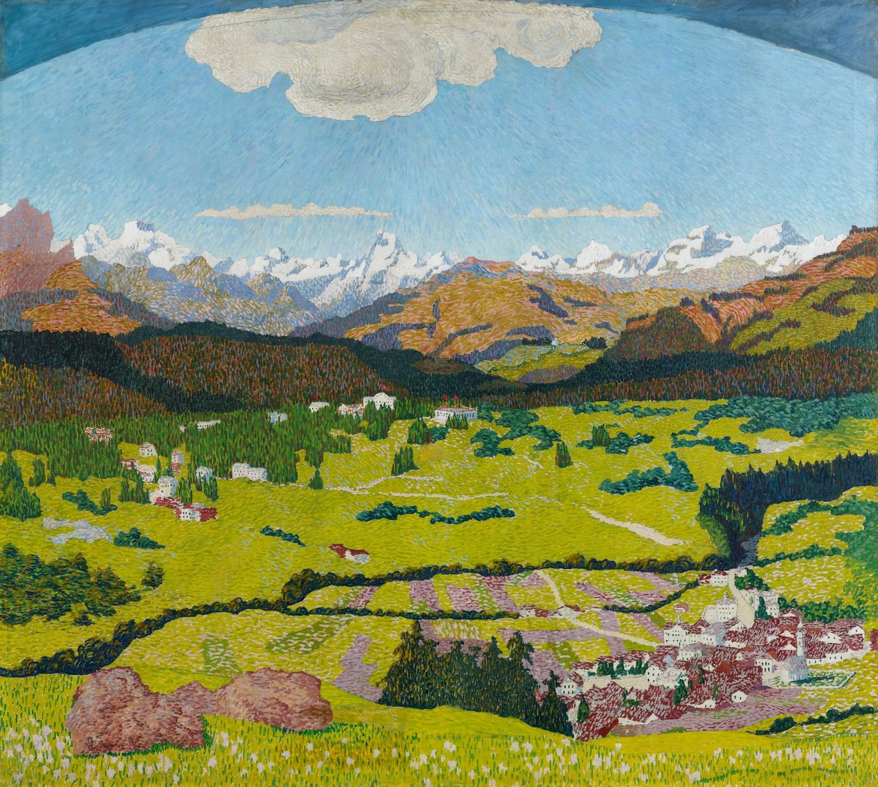 Panorama av Flims. Triptych, sentralpanel, 1904. av Giovanni Giacometti