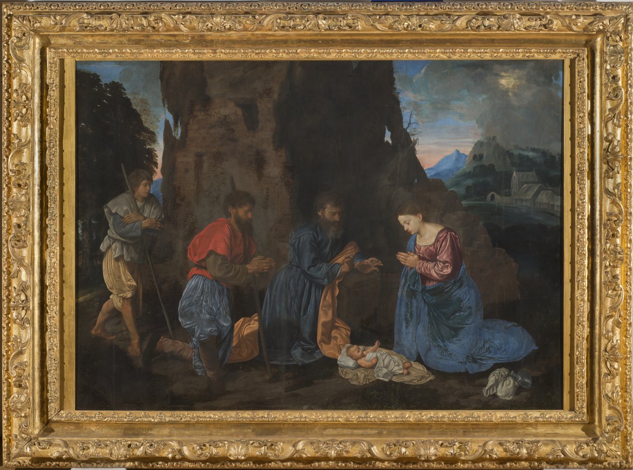 Tilbedelse av hyrdene, ca. 1522-23 (olje på panel) av Giovanni Girolamo Savoldo