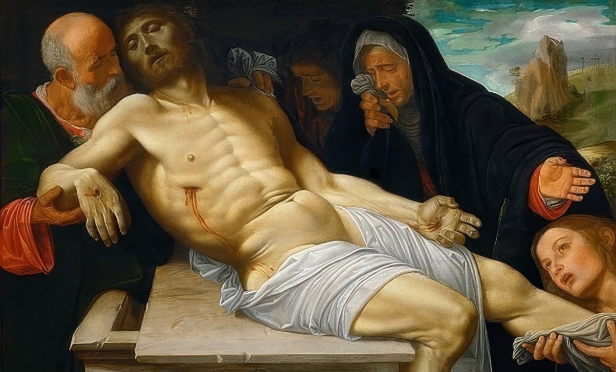 Kristi klagesang. Rundt 1515-1520 av Giovanni Girolamo Savoldo