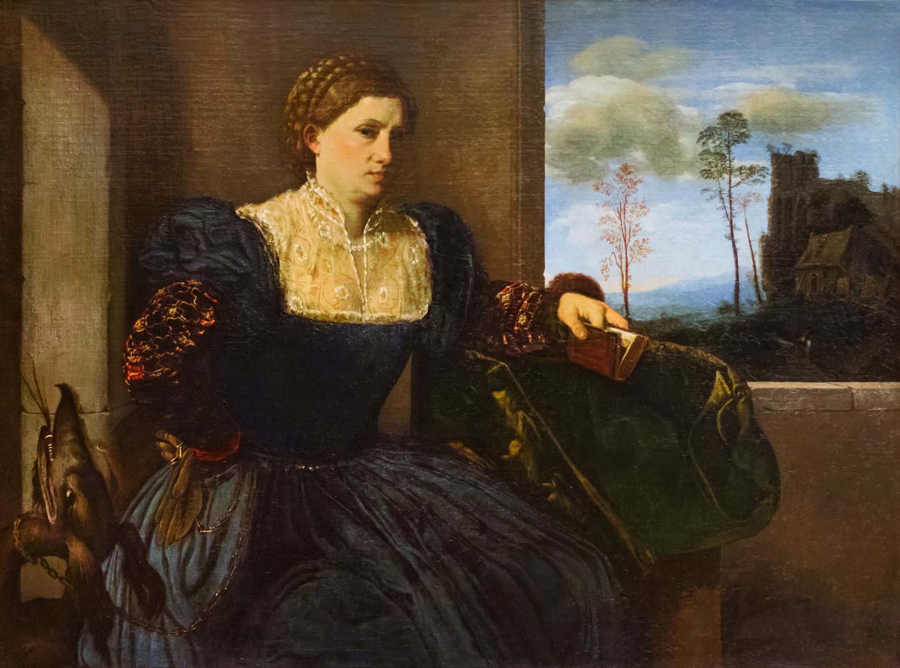 Portrett av en kvinne, ca. 1525 (olje på lerret) av Giovanni Girolamo Savoldo