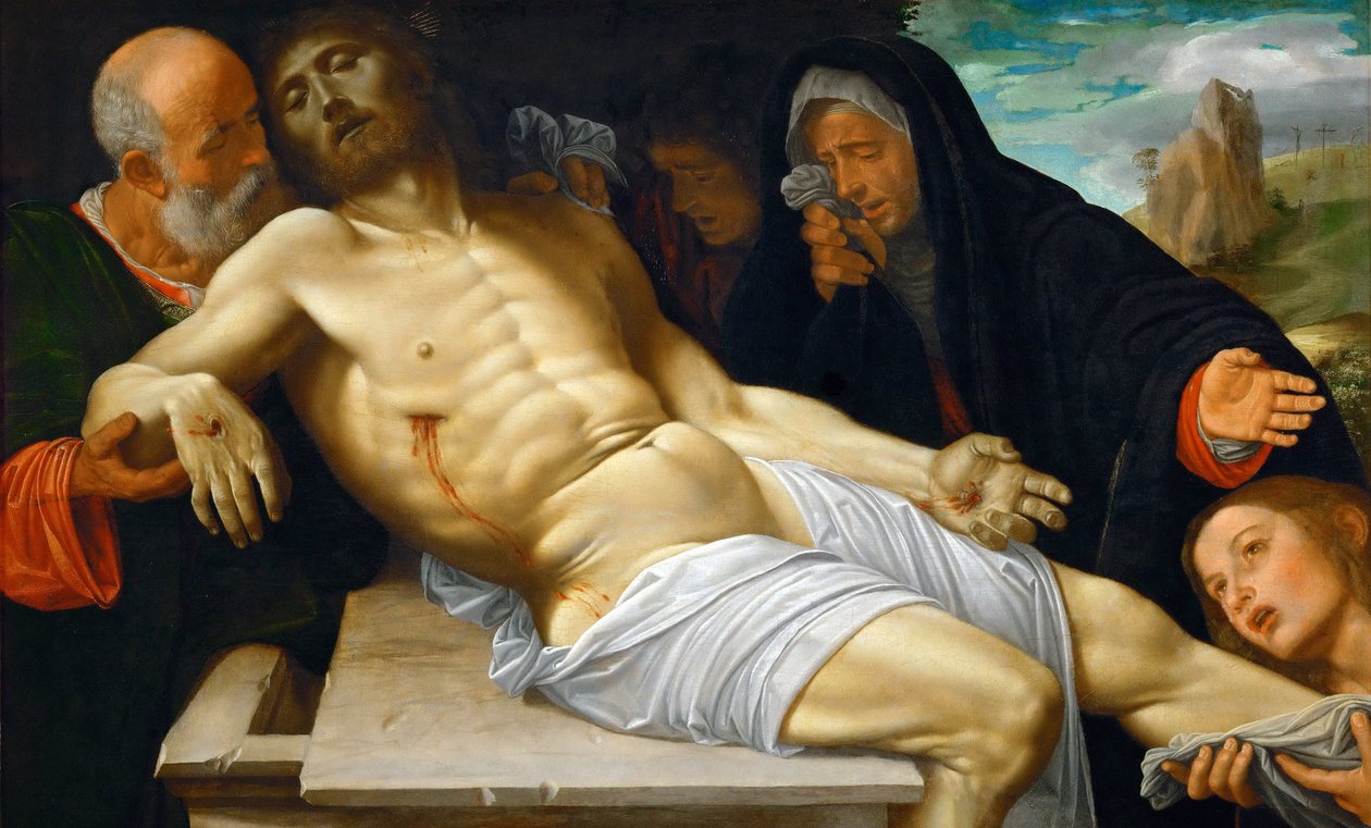 Renessanse: Klagesangen over Kristus par Savoldo, Giovanni Girolamo (1480/85-1548), ca 1515-1520. Olje på tre, 72,5x118,5. Kunsthistorisk museum, Vienne av Giovanni Girolamo Savoldo